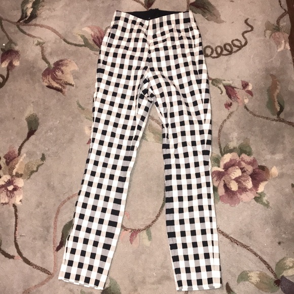 rag & bone NY Skinny Leg Glen Plaid Print Pants in Black and White size 0 - Picture 1 of 16